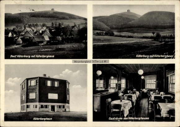 Postcard Köterberg Lügde in the Weserbergland, Panorama, Köterberghaus