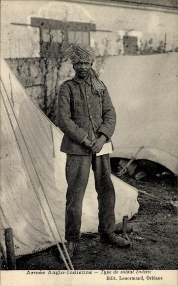 CPA Armée Anglo-Indienne, Type de soldier India