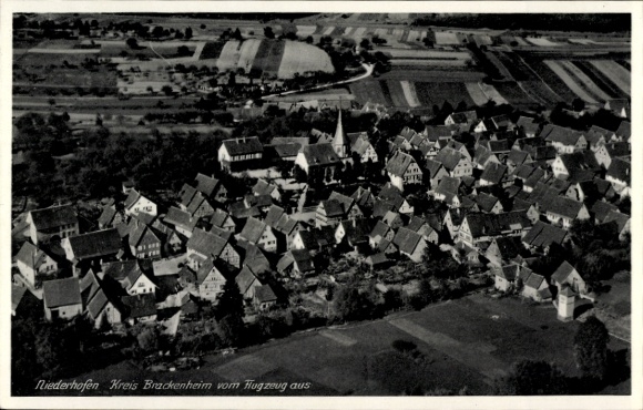 Postcard Niederhofen Schwaigern in Württemberg, aerial photograph