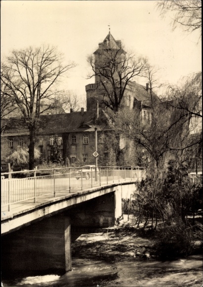 Ansichtkaart Spremberg in Lausitz, op de Spree, brug