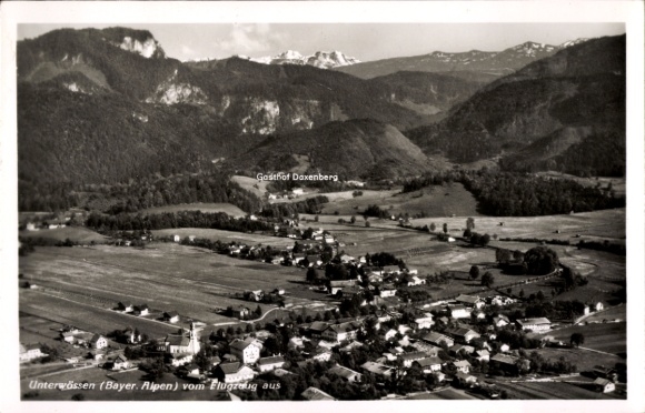 Postcard Unterwössen in Upper Bavaria, aerial photograph