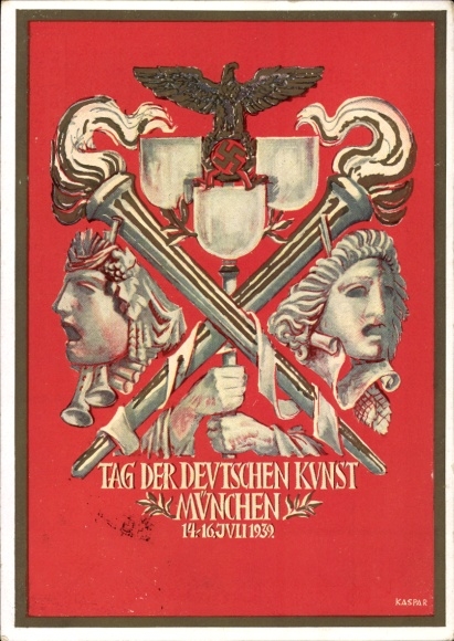 Artist Postcard Kaspar, Munich, Day of German Art, July 14-16, 1939