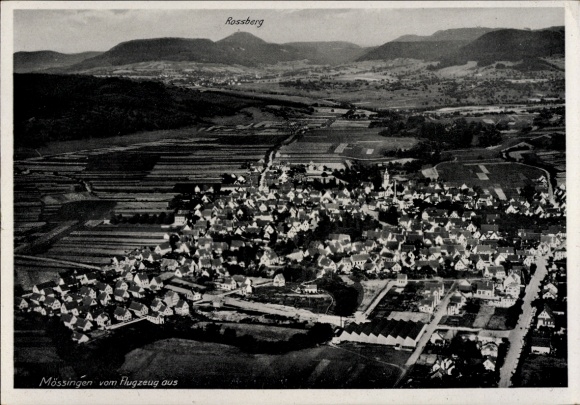 Ak Mössingen in Württemberg, Fliegeraufnahme, Rossberg