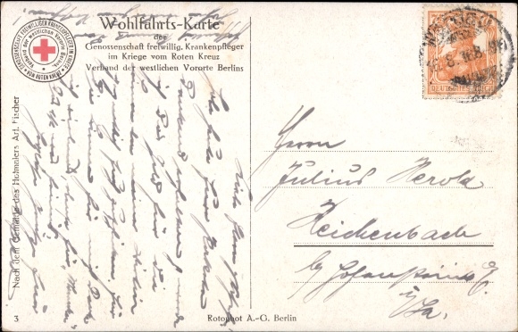 Artist Postcard Fischer, The people's thanks are certain, Empress Auguste Viktoria visits a war veteran
