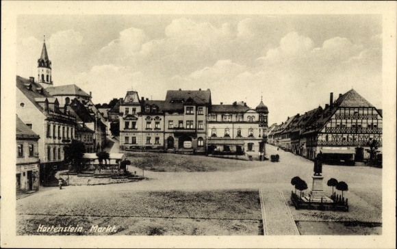 PC Hartenstein in the Erzgebirge of Saxony, market, restaurant to the golden lamb, owner Heinrich Friedrich