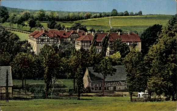 Postcard Gelenau in the Ore Mountains, King Albert Home