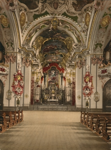 Photo Einsiedeln Kt. Schwyz Switzerland, monastery church, interior view