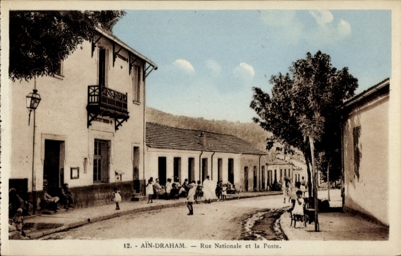 CPA Aïn Draham Tunesien, Rue Nationale et la Poste