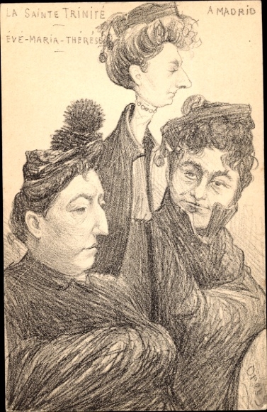 Artist Postcard Affaire Humbert Crawfort, inheritance fraud, Therese Humbert