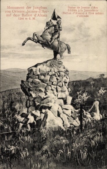 PC Ballon d'Alsace Vosges, Joan of Arc, sculpture by Mathurin Moreau