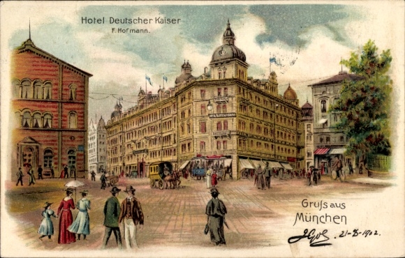 Ganzsachen Litho München, Hotel Deutscher Kaiser