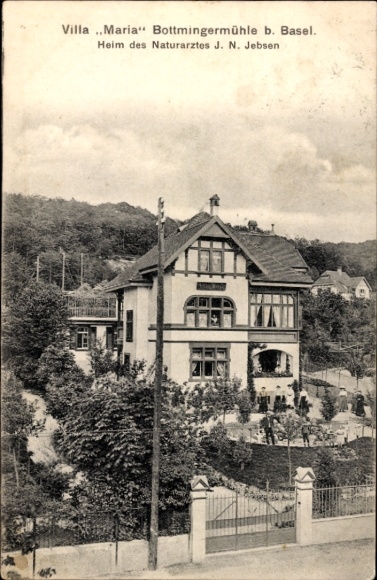 Ak Binningen Kanton Basel Land, Villa Maria Bottmingermühle, Heim des Naturarztes J. N. Jebsen