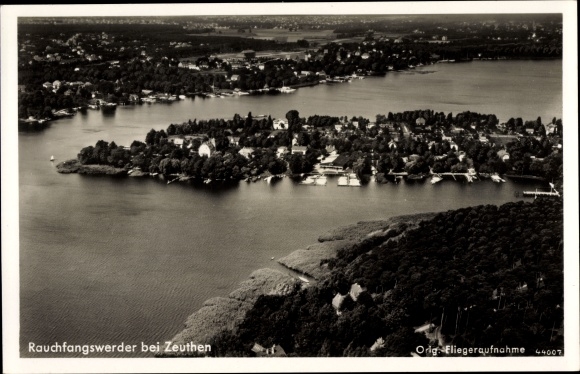 Ansichtkaart Berlin Köpenick Schmöckwitz Rauchfangswerder, luchtfoto