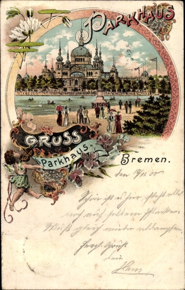 Chromo-Litho Hanseatic City of Bremen, view of the multi-storey car park