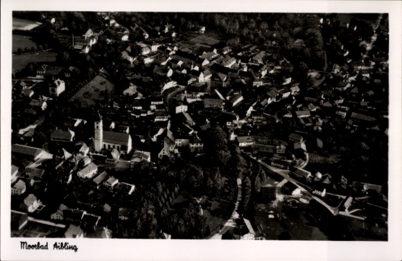 Postcard Bad Aibling in Upper Bavaria, aerial photograph