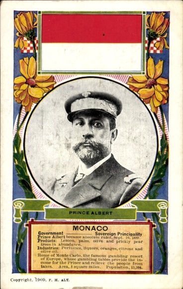 Passepartout Postcard Prince Albert of Monaco, portrait