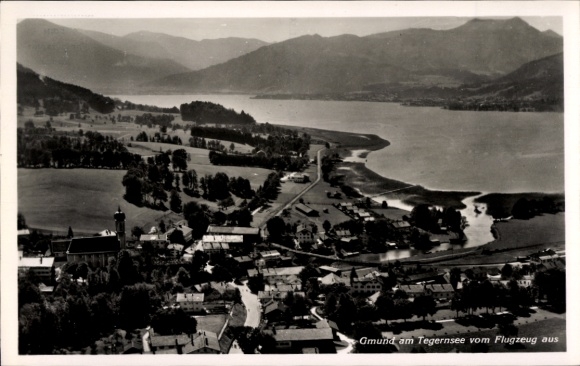 Postcard Gmund am Tegernsee Upper Bavaria, aerial photograph