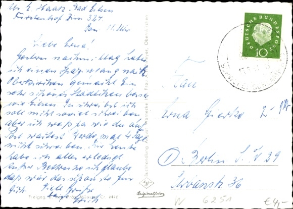 Postcard Obernkirchen in Schaumburg, town center, monastery
