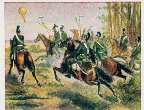 Zbieranie obrazu Chwała Karty historii Niemiec 232 Zjednoczenie Niemiec, niemiecki jeździec, francuski. balon