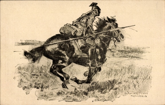 Künstler Ak Hoffmann, A., Meldereiter, Soldat in Uniform