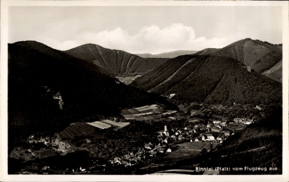 Postcard Rinnthal on the Wine Route Palatinate, aerial photograph