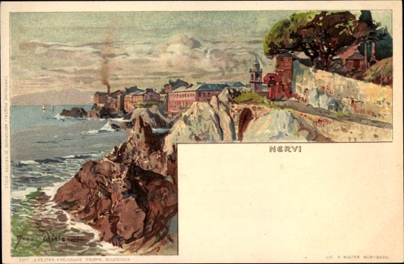 Artysta lito Wielandt, Manuel, Nervi Genua Genua Liguria, wybrzeże, widok na to miejsce