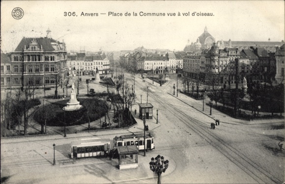 Postcard Antwerp Antwerp Flanders, Place de la Commune from a bird's eye view