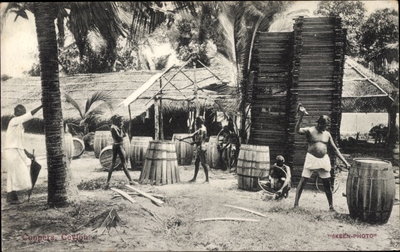 Ak Sri Lanka Ceylon, Coopers, Fassherstellung