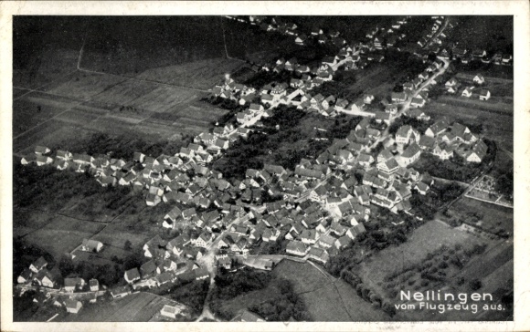 Postcard Nellingen on the Fildern Ostfildern, aerial photograph