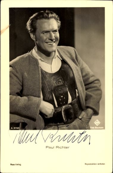 Postcard actor Paul Richter, portrait, Ross 3119/1, autograph