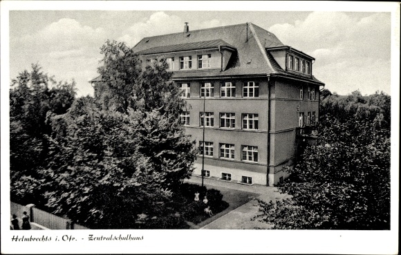 Ak Helmbrechts in Opper-Franken, centraal schoolgebouw