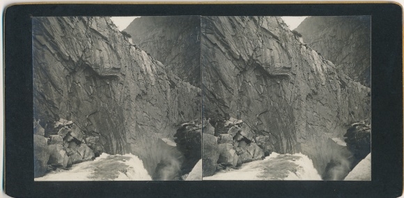 Stereo photo Göschenen Kt. Uri Switzerland, mountain area, rock face, Pont du Diable