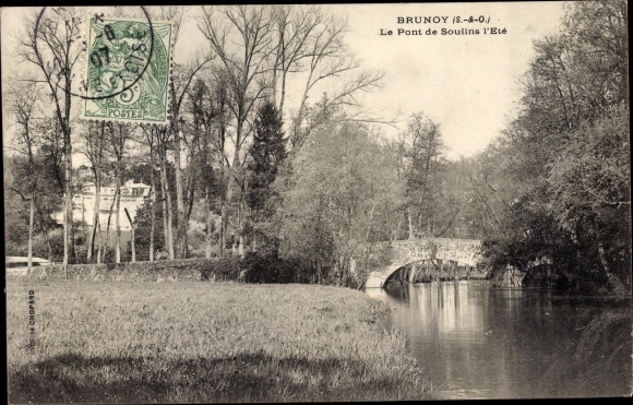 Ak Brunoy Essonne, Le Pont du Soulins l'Ete