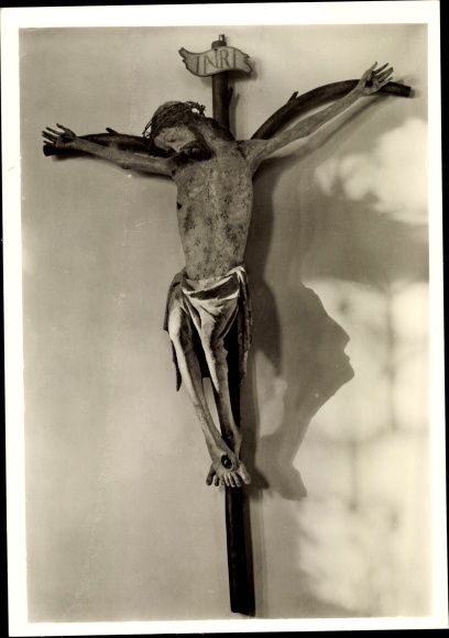 Postcard Altenhohenau am Inn, monastery church, Dominican nuns, mystic crucifix, 13th century