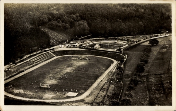 Postcard Michelstadt im Odenwald, stadium, aerial photograph