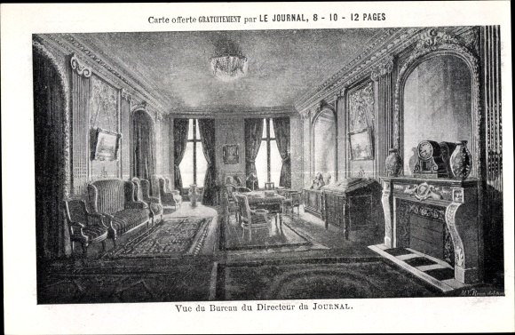 Postcard Le Journal, its production, Office of the Director of the Journal