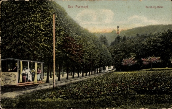 Postcard Bad Pyrmont in Lower Saxony, Bomberg Railway