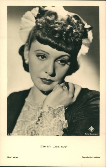 Ak-actrice en zangeres Zarah Leander, portret, Ross Verlag A 2370 2