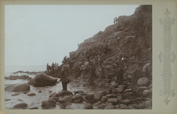 Cabinet photo Bornholm Denmark, lot on the steep coast, 1896