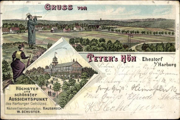 Chromo-Litho Ehestorf Rosengarten District of Harburg in Lower Saxony, Peter's Höh, inn