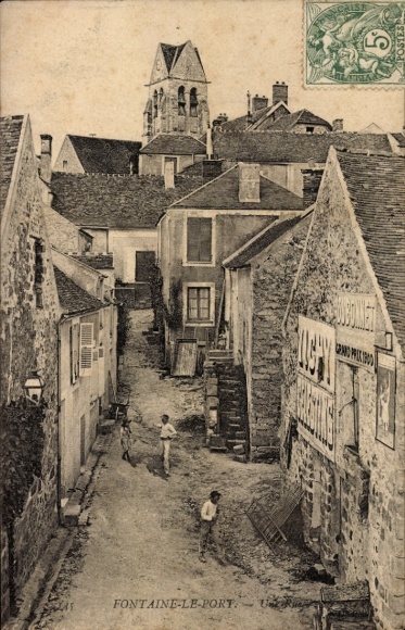 CPA Fontaine le Port Seine et Marne, une rue