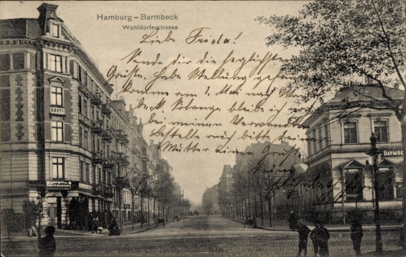 Postcard Hamburg Nord Barmbek Barmbeck, Wohldorferstraße