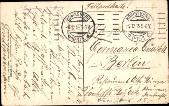 Postcard Kaliningrad Königsberg East Prussia, barracks, recruit depot replacement battalion, Landwehr