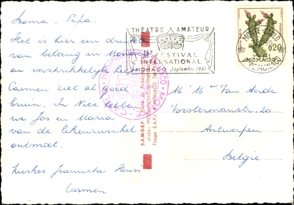 Postcard Grace Kelly, Grace Patricia Grimaldi, Rainier III., coat of arms
