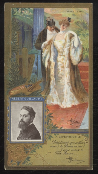 Merchant picture advertising card Lefevre-Utile Lu Art Nouveau, Albert Guillaume