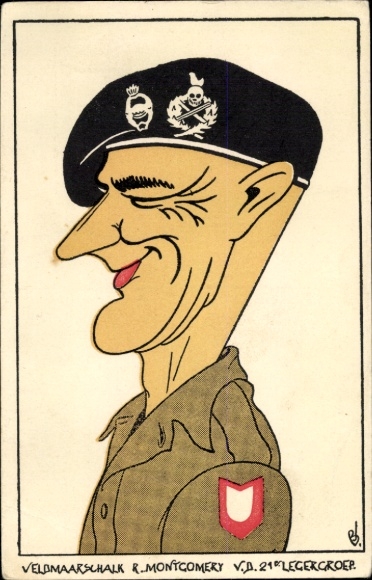 Artist Postcard Field Marshal Montgomery, caricature