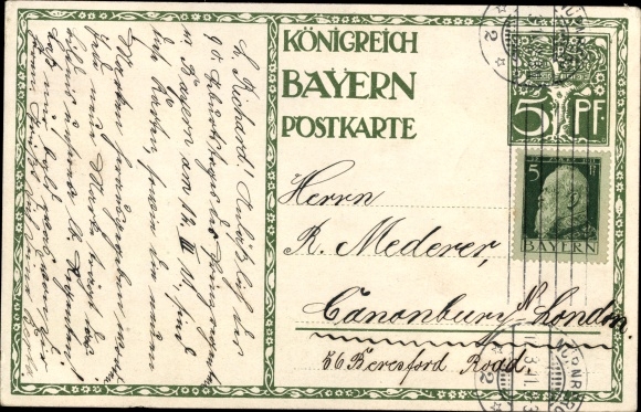 Postal stationery artist PC Diez, M., Prince Regent Luitpold of Bavaria, 1821 to 1911, carriage