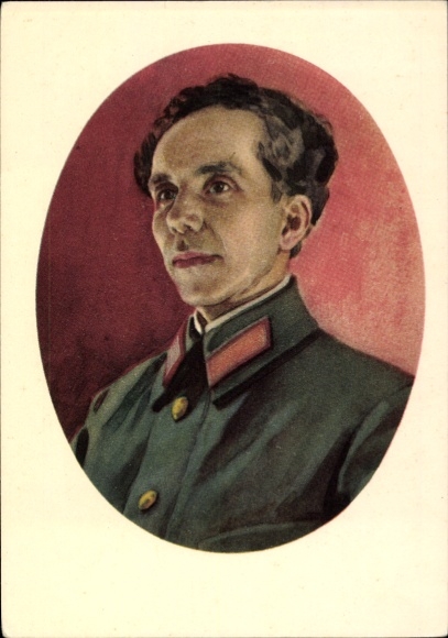 Artist Postcard Bondar, writer Nikolai Alexeyevich Ostrovsky, portrait