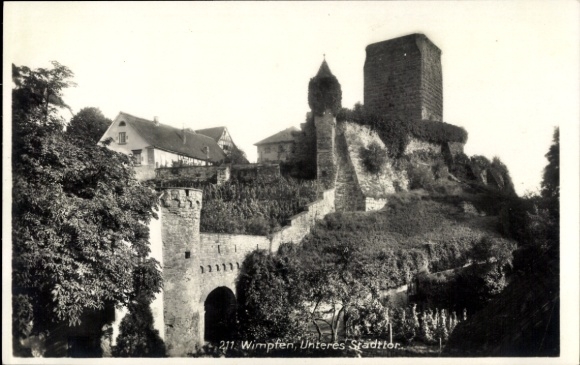 Postcard Bad Wimpfen am Neckar, city gate