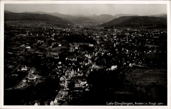 Postcard Dinglingen Lahr in the Black Forest, aerial photograph